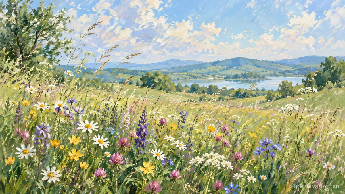 Wildflower Meadow – impressionist painting Samsung Frame TV art, 4K