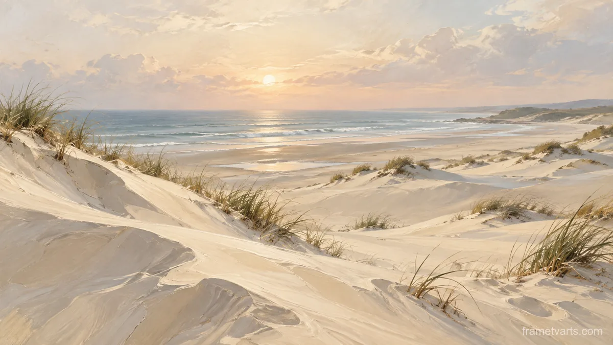 Quiet Dunes – minimalist oil Samsung Frame TV art, 4K