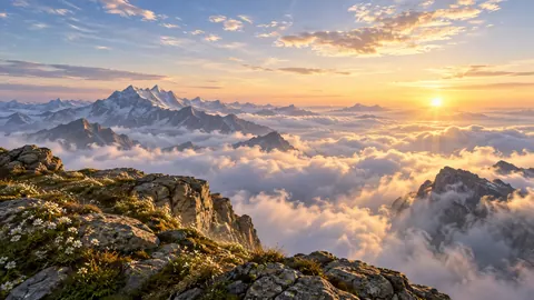 Calming Frame TV art – Cloud Sea, atmospheric landscape