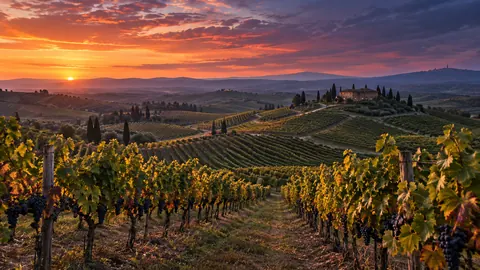Rolling vineyard hills at harvest – fine-art natural photography Frame TV art
