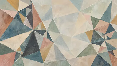 Tessellating imperfect triangles in varied sizes – muted pastel organic abstraction Frame TV art