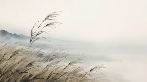 Wind through a field of susuki grass – japanese-inspired minimal composition Frame TV art
